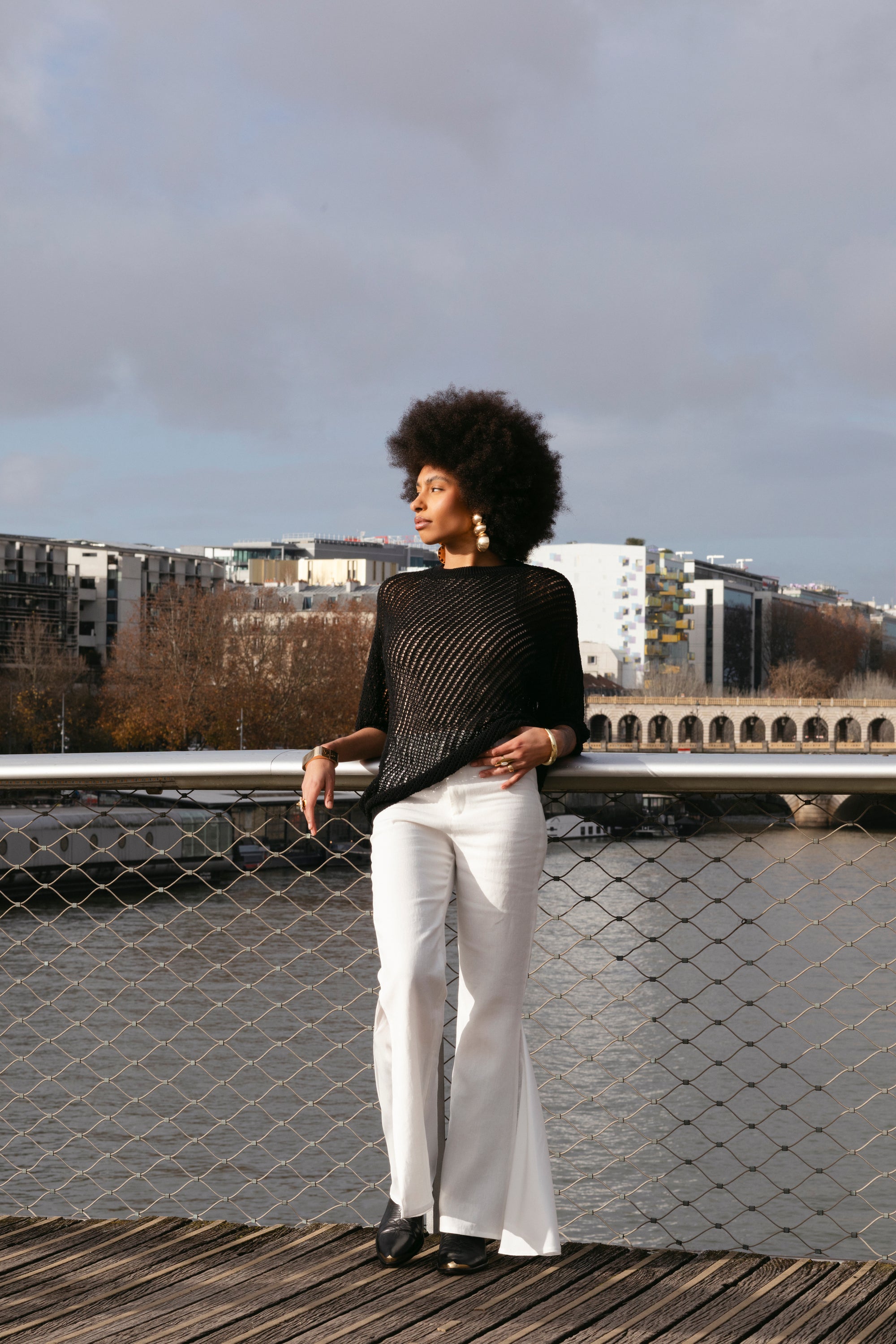 Pantalon Le Pantalon en lin et soie Ila-Lyone, vue de face plein pied