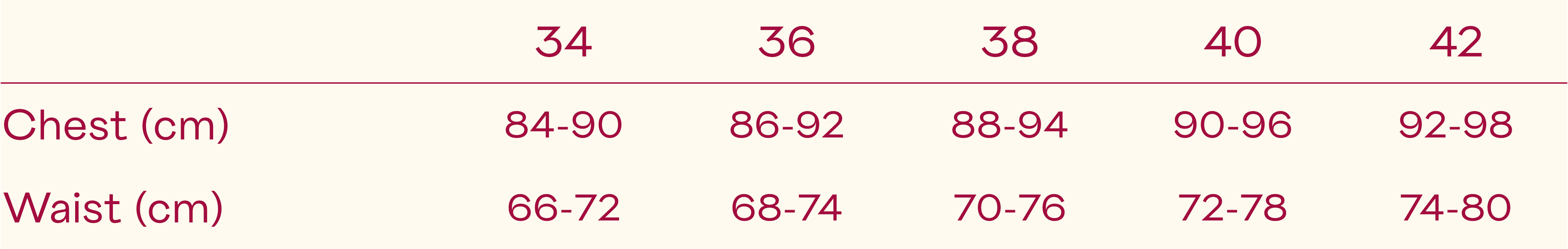 Guide des tailles bustier