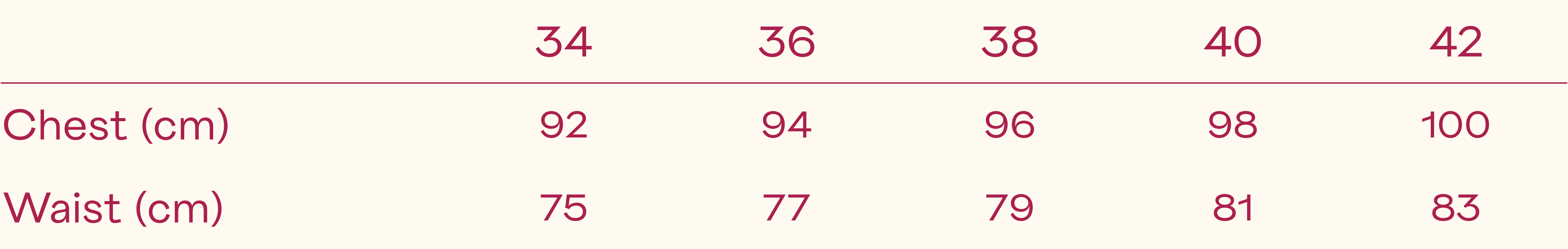 Guide des tailles chemise